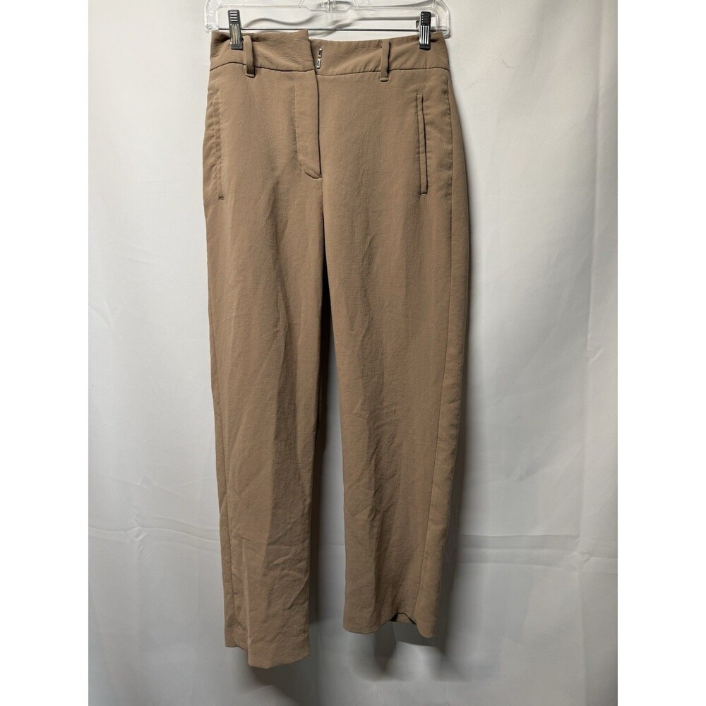 Aritzia Wilfred Tie Front Pant Size 4 Tan Beige High Rise Crepette Trousers